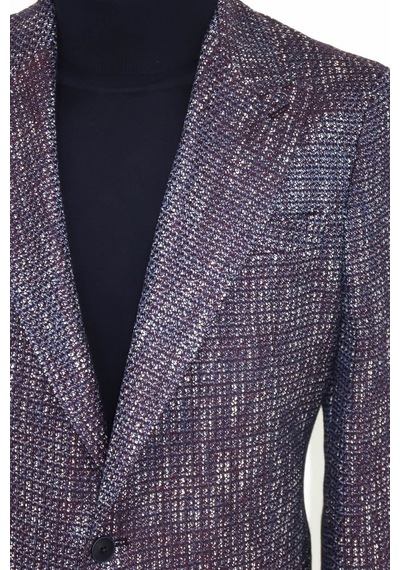 Wessi Desenli Slim Fit Spor Mor Erkek Ceket - Wessi Mor