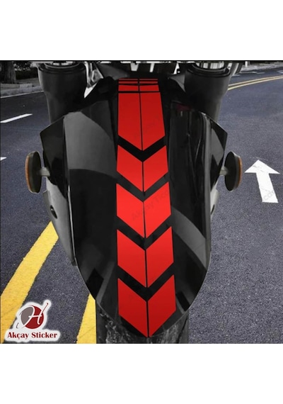 2 Adet - Motorsiklet Şerit Sticker Çamurluk Sticker Motorsiklet