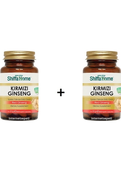 2 Adet Shiffa Home Aksu Vital Kırmızı Ginseng 60 Kapsül 850 MG