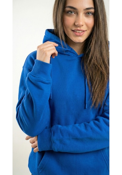 Hoxie Unisex Rahat Kesim Pamuklu Yumuşak Dokulu İçi Polarlı Basic Desenli Kapüşonlu Sweatshirt Saks Mavisi Hoxie Unisex Rahat Kesim Pamuklu Yumuşak Dokulu İçi Polarlı Basic Desenli Kapüşonlu Sweatshirt Saks Mavisi