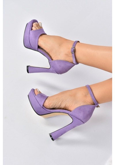 Fox Shoes Lila Süet Kadın Topuklu Ayakkabı K404580102 Lila