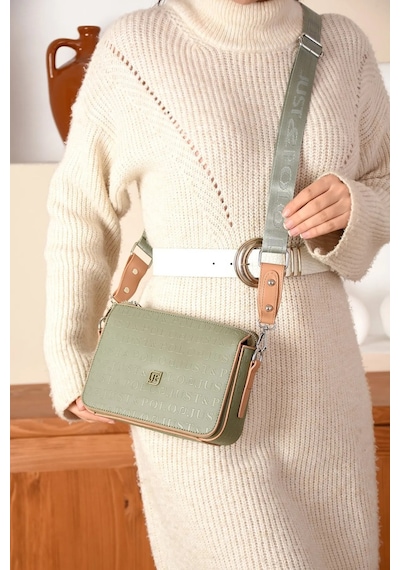 Just Polo Kadın Kabartma Baskılı El Ve Omuz Çantası Shoulder Bag Yeşil