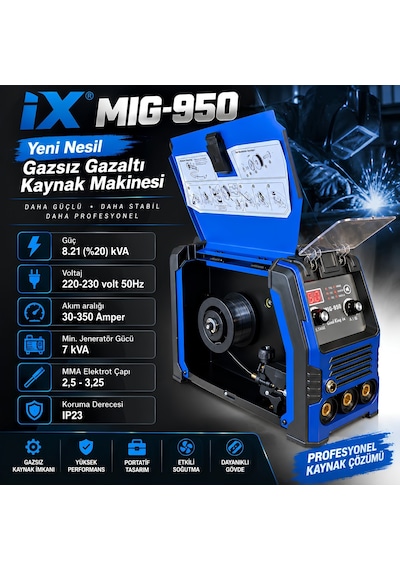 Good King Ix Mıg-950 Yeni Nesil Dijital Gazsız Gaz Altı Ve Mma İnverter Kaynak Makinesi