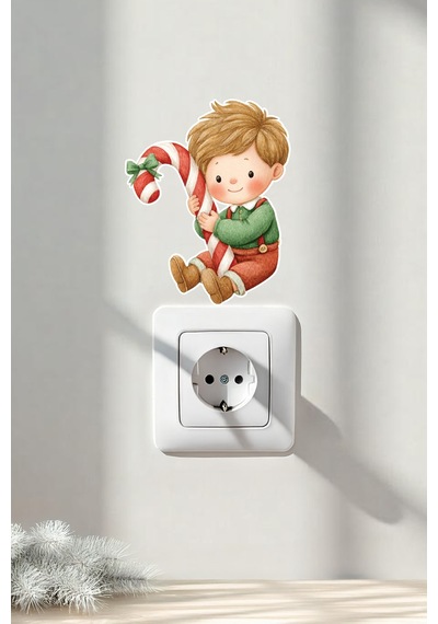6 Lı Yeni Yıl Temalı Mini Sticker Priz Sticker Yılbaşı Yeni Yıl Mini Boy Sticker Seti Kasaba Dijital Baskı