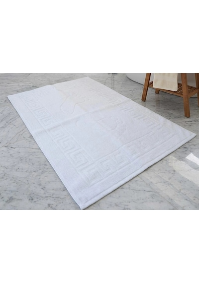 Bicomi %100 Pamuklu İkili Ayak Havlusu Seti Duş Sonrası Ultra Emici Banyo Paspası 50x70 Cm Beyaz