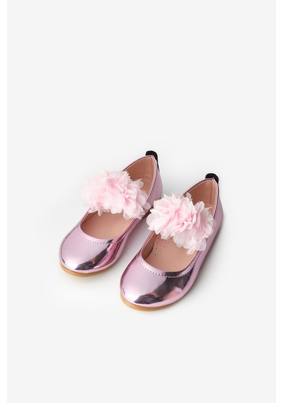 Le Mabelle Pembe Tül Çiçekli Kız Çocuk Ayakkabı Pembe