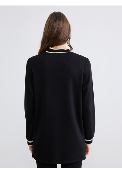 Lcwaıkıkı Classic Siyah Dik Yaka Soft Touch Kadın Sweatshirt Tunik