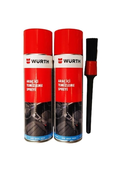 Würth Araç Içi Temizleme Köpüğü 2 Adet 500 Ml 500 Ml Ve Detaylı Temizlik Fırçası Tek Renk
