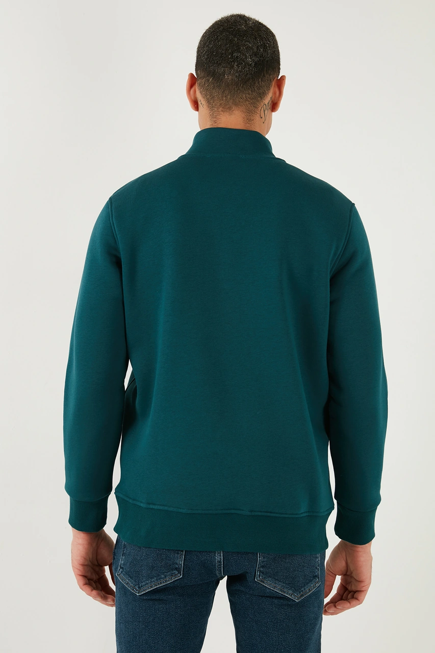 Buratti Pamuklu Regular Fit Dik Yaka 2'Li Paket Erkek Sweat 59052592S2 Petrol-Siyah