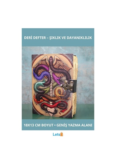 Şık Deri Kapaklı Günlük Defter 18x13 Cm Çok Renkli