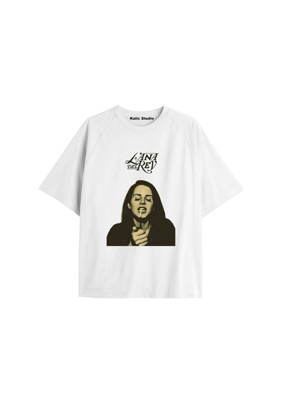 Kalic Studio Lana Del Rey Oversize T-shirt Kod34 Beyaz-34