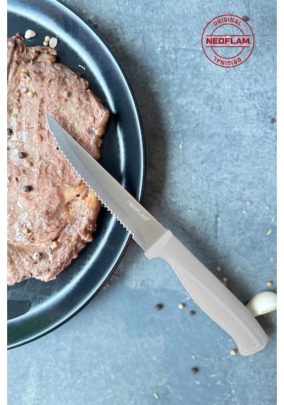 Neoflam Fika Microban Steak Bıçağı, Gri