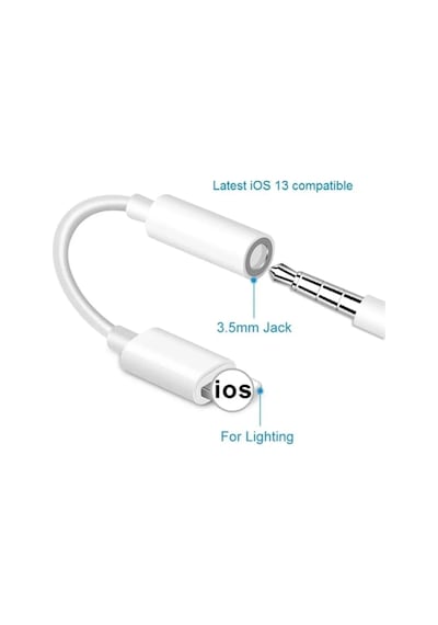 Tedar İphone Uyumlu Kablolu Kulaklık Çevirici Adaptör Lightning To Headphone Jack Dönüştürücü Najmaddin Standart