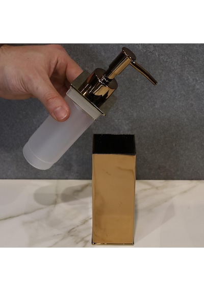 Kobos Kare Banyo Seti Parlak Bakır