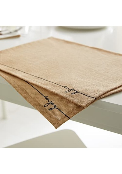 Amerikan Servis El Yapımı Pamuklu Natural Jüt Örme Düz Yuvarlak Supla 37x37cm Çok Renkli