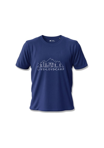 North Whiskers Live Love Camp Karavan Baskılı Unisex %100 Pamuklu Lacivert Outdoor Tişört Lacivert - 875131011 Lacivert - 875131011 Lacivert