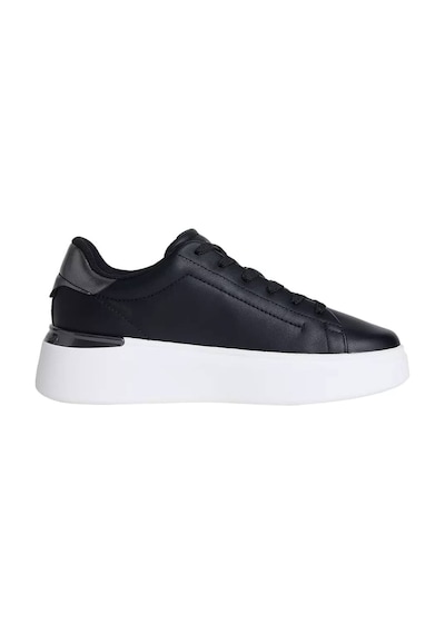 Tommy Hilfiger Kadın Metalik Detaylı Platform Tabanlı Kort Sneaker - Siyah Triple Black