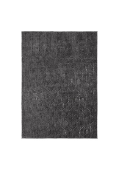 Raschel Carpet Yaprak Koyu Gri Emboss Premium Seri Yeni Nesil Kaymaz Taban Jel Taban Halı Yolluk Antre Hol Koyu Gri
