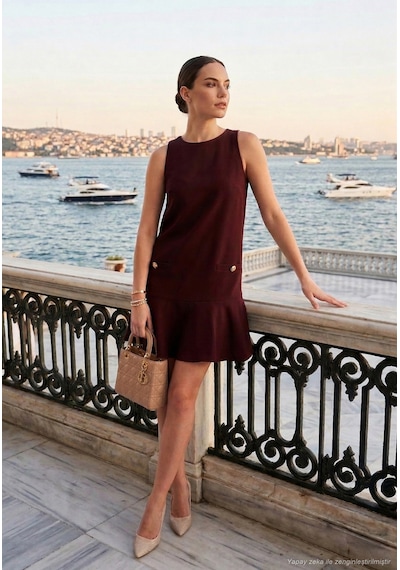 Lela Bayan Elbise 6525734 Bordo