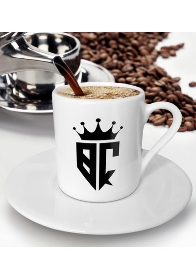 Bk Gift Kişiye Özel Monogram Harfli Türk Kahvesi Fincanı, Monogra