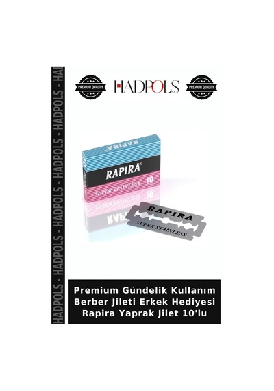 Premium Gündelik Kullanım Berber Jileti Erkek Hediyesi Rapira Yaprak Jilet 10'lu