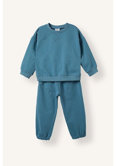 Defacto Bisiklet Yaka Sweatshirt Üst Elastik Bel Jogger Alt 2li Takım Erkek Bebek H5617a526aube536 Mavi-be536