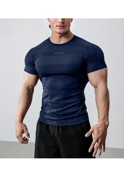 Ghassy Co. Erkek Nem Emici Hızlı Kuruyan Renk Solmayan Atletik Teknik Fitness Spor T-shirt Lacıvert Ghassy Co. Erkek Nem Emici Hızlı Kuruyan Renk Solmayan Atletik Teknik Fitness Spor T-shirt Lacıvert