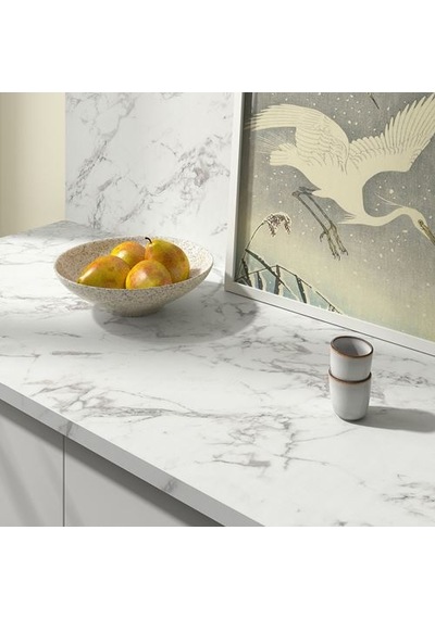 Ikea Lysekıl Çift Taraflı Duvar Paneli, Beyaz Canlı Mermer Görünümlü, 119,6x55 Cm