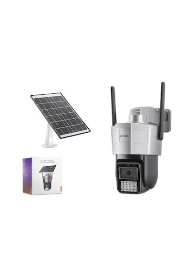 Lenovo X6t4g Smart Solar 4g Sım Kartlı Ip Güvenlik Kamerası 3mp Aov Ptz - Siyah