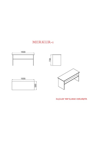 KALENDER DEKOR MERKÜR-1 OFİS BÜRO MASASI TAKIMI MRK01
