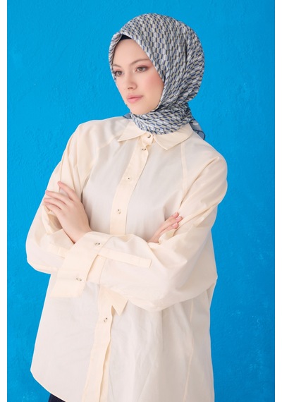 BELLİ Saf İpek Eşarp 4124d Twill İpek - 90 X 90 / Gri - 56 Gri - 56