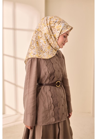 Silk Home Twill İpek Eşarp 11478-43 Vizon, Hardal, Bebe Mavi, Gri