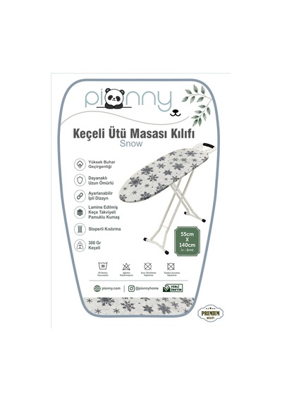 Pionny Keçeli Ütü Masası Kılıfı - 55x140 Cm - Snow Çok Renkli