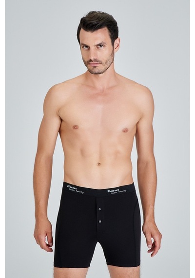 Kom Long Şort Erkek 2'li Boxer Siyah Siyah