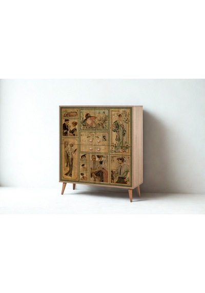 Granada Çok Amaçlı Dolap Bonomo Desenli 732 95x36x111 Cm Atlantik Çam