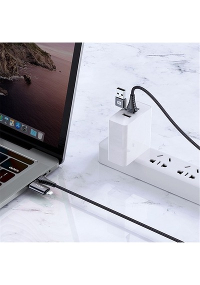 Rock R12 4 In 1 Çok Fonksiyonlu 1 Metre Pd Hızlı Şarj Ve Data Kablosu Siyah