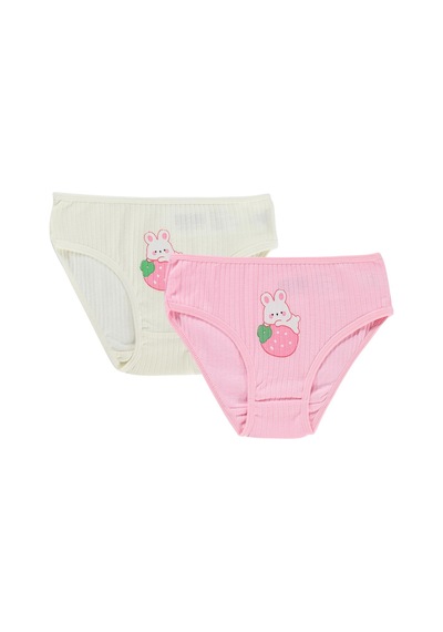 Civil Girls Çilek Ribana 2-10 Yaş Kız Çocuk 2'li Külot - Standart