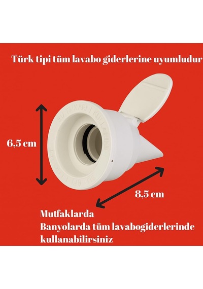 3'lü Set Lavabo Ve Eviye Gideri Çekvalfli Adaptör Conta, Ø50mm, Koku Önleyici, Su Sızdırmaz