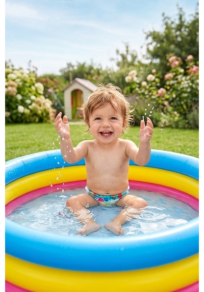Marevia 3 Halka 3 Renk Çocuk Havuzu Küçük Boy 76x25cm-10086-1 Çok Renkli