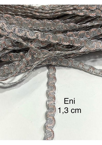 Dekoratif Şerit / Örtü Koltuk Seccade Şeriti Harcı / 17 Metre / Gümüş & Pembe