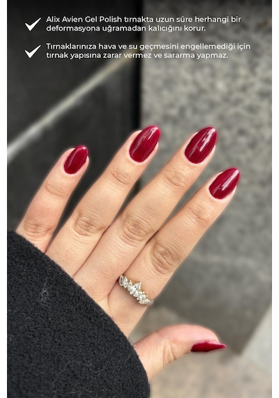 Alix Avien Uv Kalıcı Bordo Jel Oje 48 Gel Polish 12 Ml