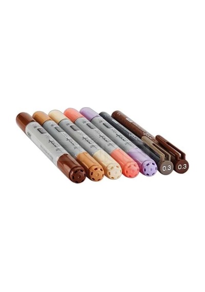 Copic Ciao Marker 5+2 Set People Doodle Kit Çok Renkli