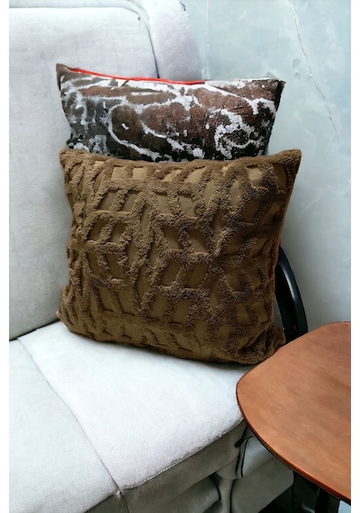 Bohem 4'lü Dekoratif Yastık Kılıfı Kırlent Kılıfı 43x43 Cm Kahverengi Etnik Dsn Kahverengi