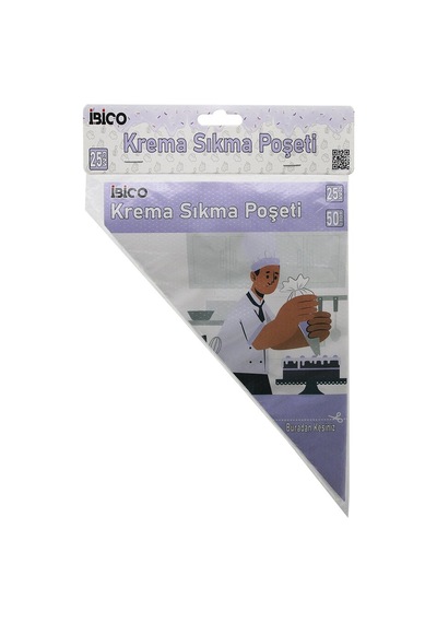 Naylon 25cm 50pcs Krema Sıkma Poşeti Torbası Krem