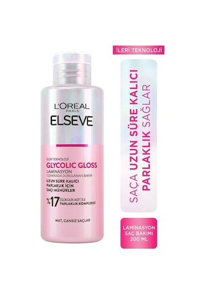 Elseve Glycolic Gloss Laminasyon Saç Bakımı 200 ML