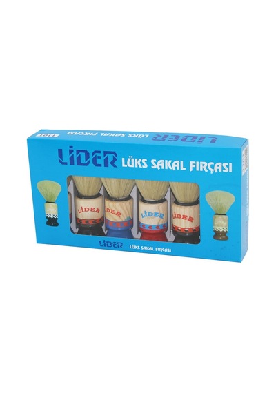 Lider-1101 Lüks Sakal Fırçası Ahşap Renkli Saplı - 6'li Paket Diğer