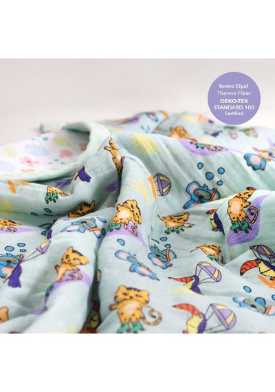Milk Moo Soft Cuddles Milk&amp Moo Müslin Battaniye Elyaf Dolgulu Jungle Friends Çok Renkli