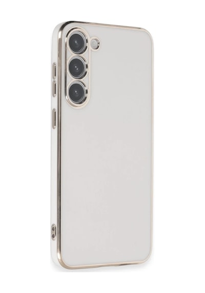 Bezos Samsung Galaxy S23 Kılıf Volet Silikon - Beyaz Bzs01