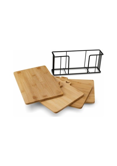 Bambu Standlı Kesme Tahtası 4lü Set - M7b11