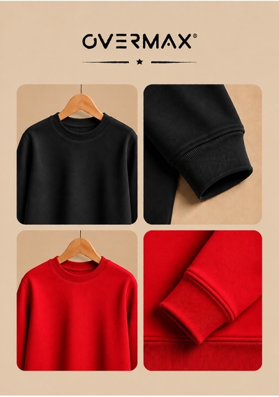 Overmax 2 Li Kapüşonsuz Sweatshirt Seti Çocuk Unisex - 3-12 Yaş Siyah-kırmızı - 920169697 Siyah-kırmızı Overmax 2 Li Kapüşonsuz Sweatshirt Seti Çocuk Unisex - 3-12 Yaş Siyah-kırmızı - 920169697 Siyah-kırmızı